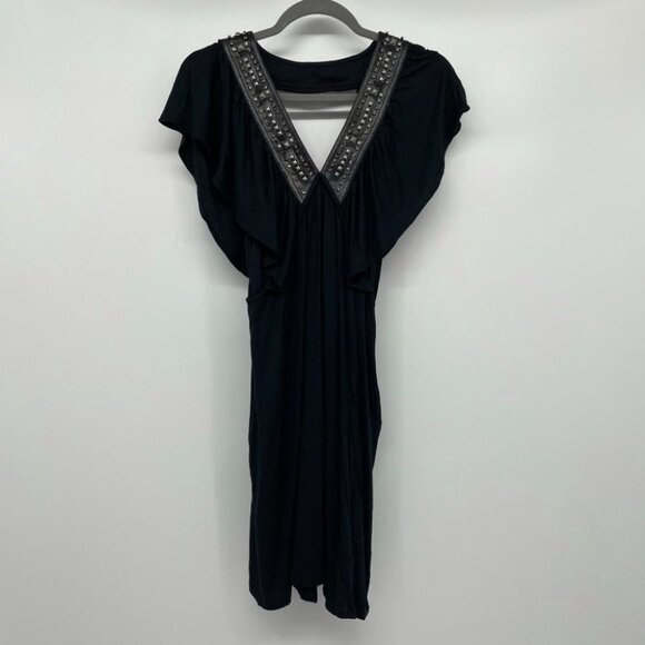Faith Connexion studded v neck black  mini dress - Picture 3 of 15